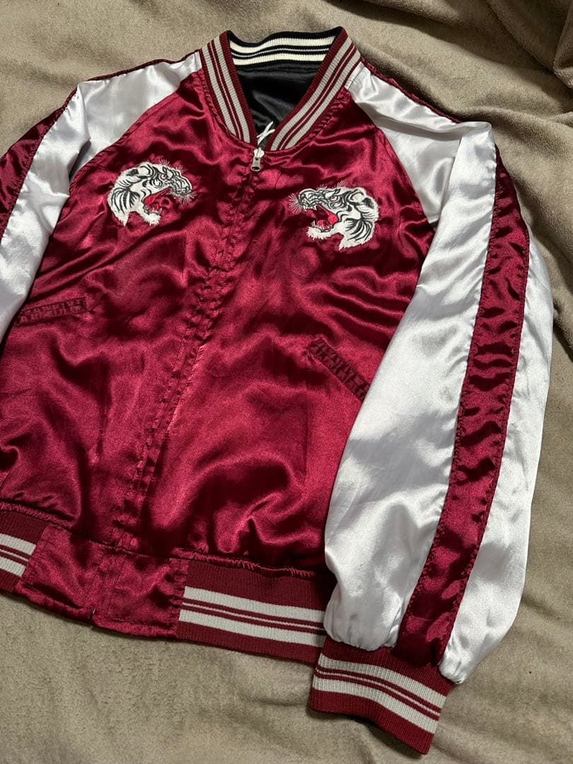 ２面用 HUMBER 虎 龍 富士 日本限定 スカジャン vintage サテン