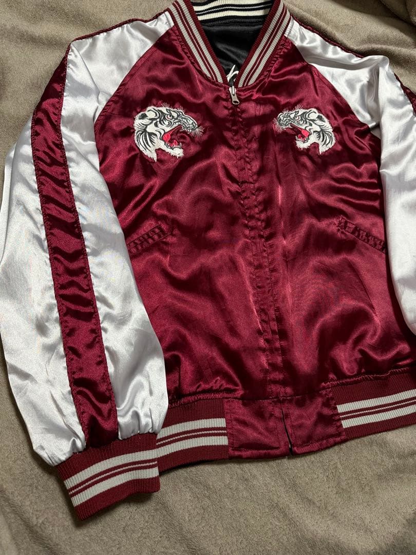 ２面用 HUMBER 虎 龍 富士 日本限定 スカジャン vintage サテン