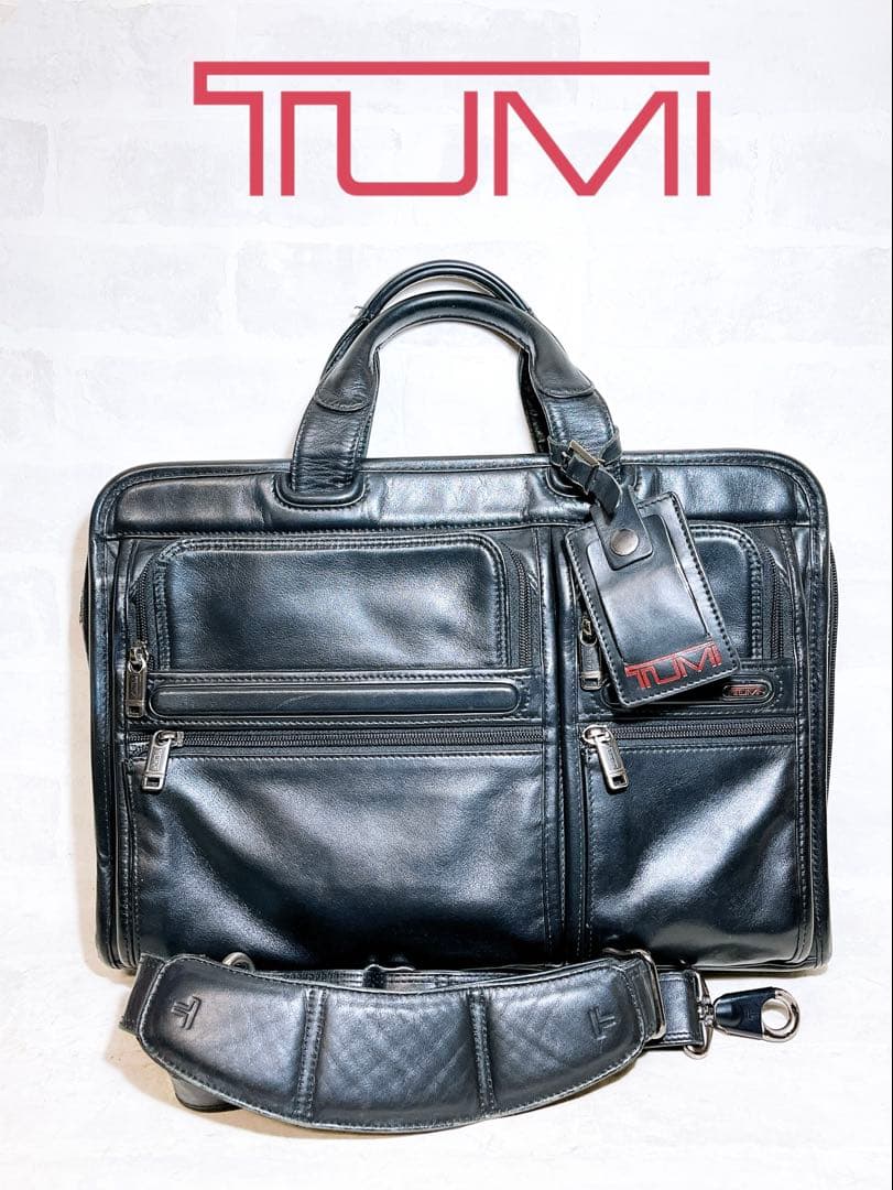 【美品】TUMI トゥミ 高級 2way レザービジネスバッグ 本革 黒