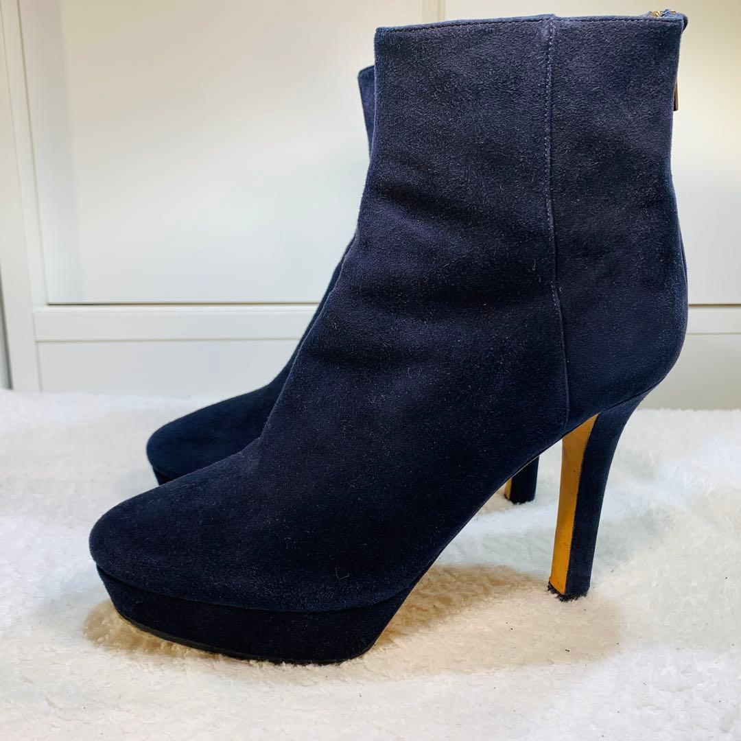 ⭐️美品 ネイビーJIMMY CHOO スエードショートブーツ　24.5cm