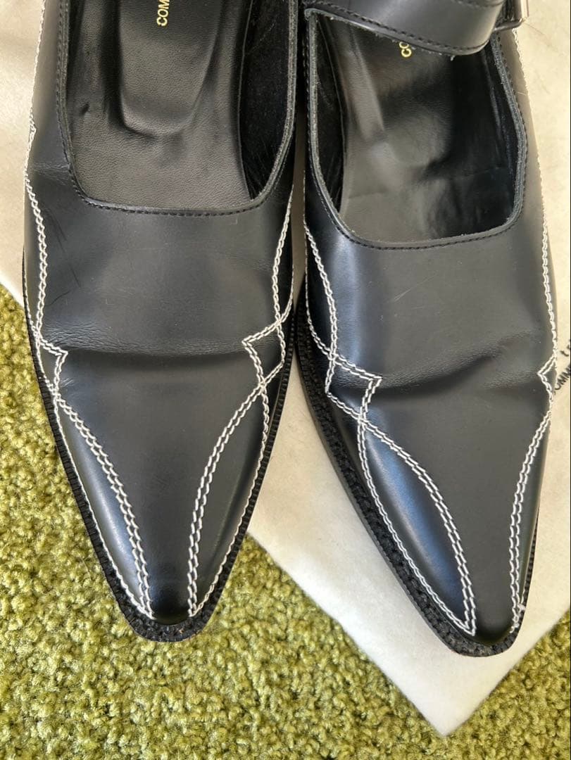 ⭐︎トリココムデギャルソン　ブラックレザーストラップパンプス