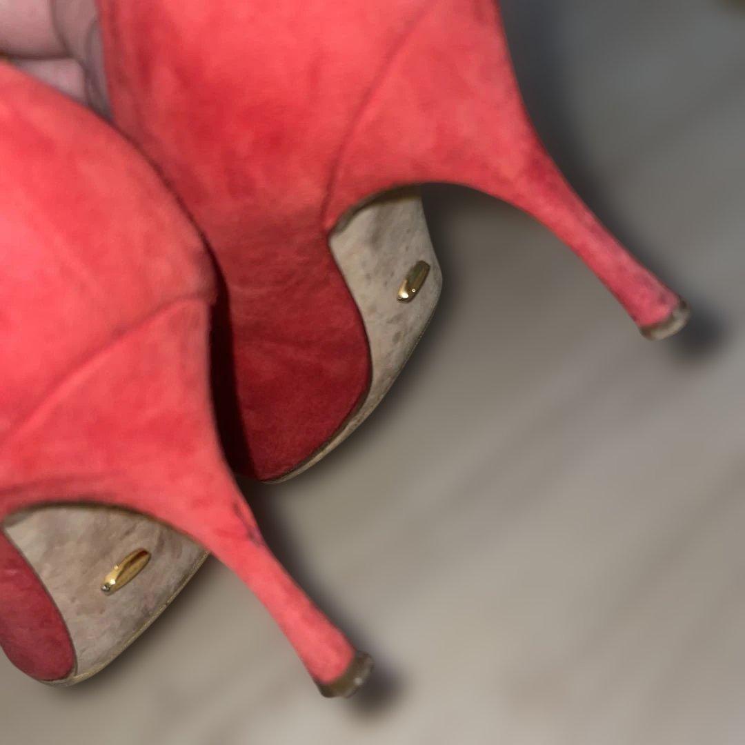 sergio rossi レッド スエード パンプス36クリスマスカラー