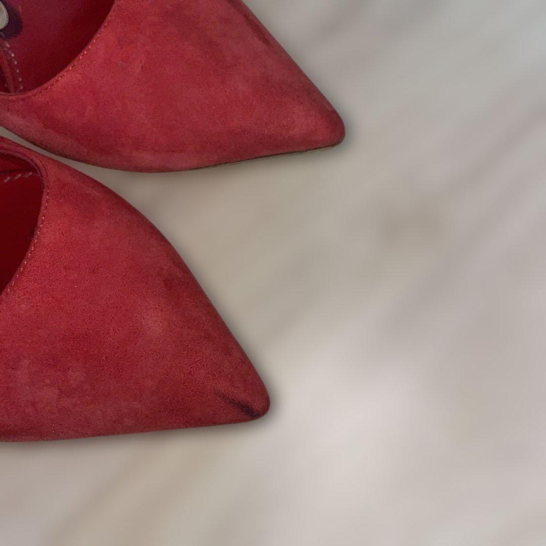 sergio rossi レッド スエード パンプス36クリスマスカラー