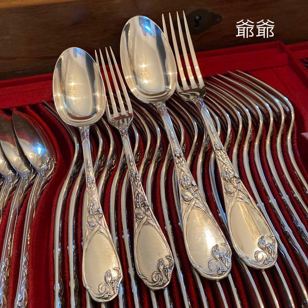 Puiforcat ピュイフォルカ／「アイリス」純銀製 カトラリー ４本セット