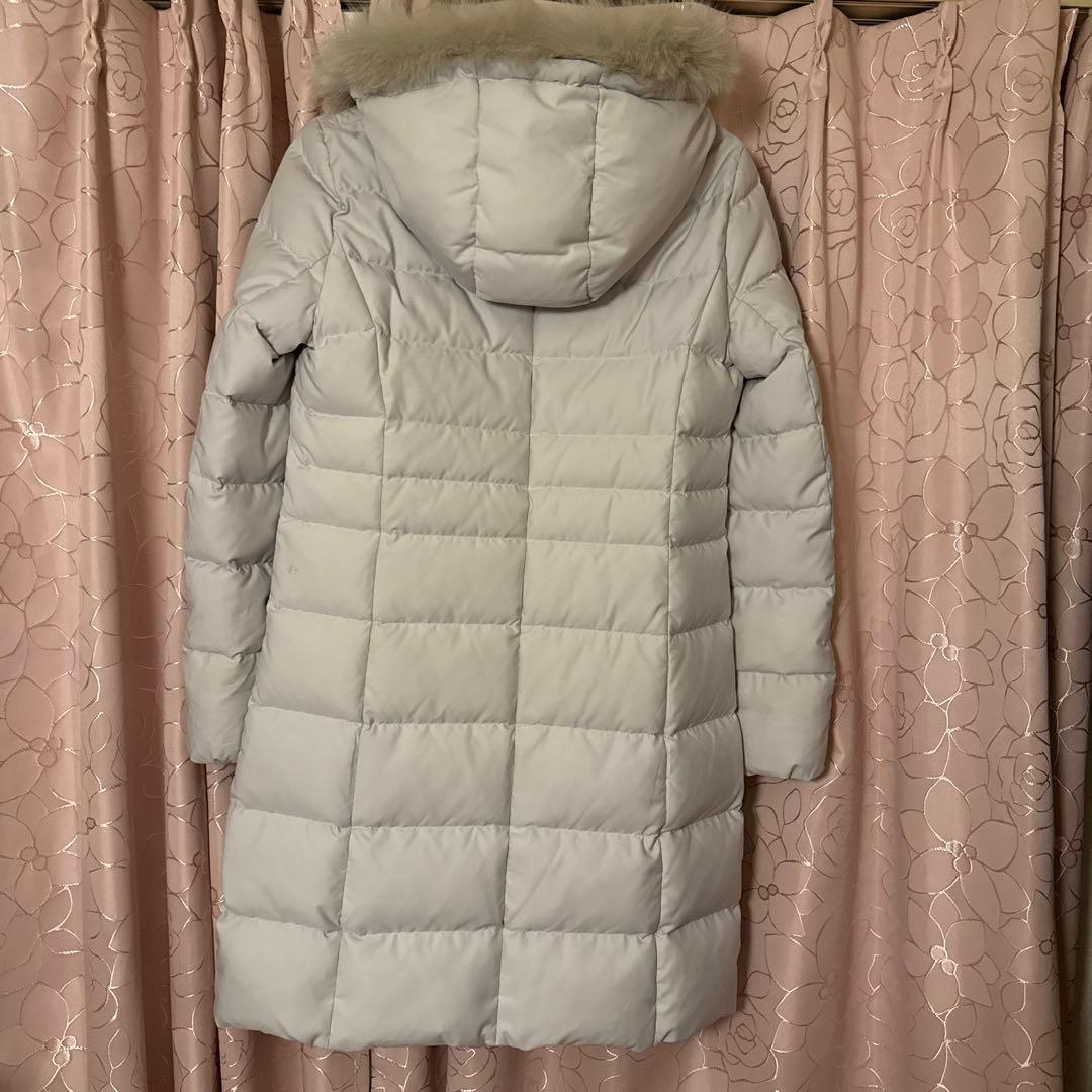 LA7814 INDIVI インディヴィ ファー付きロングダウンコート グレーM