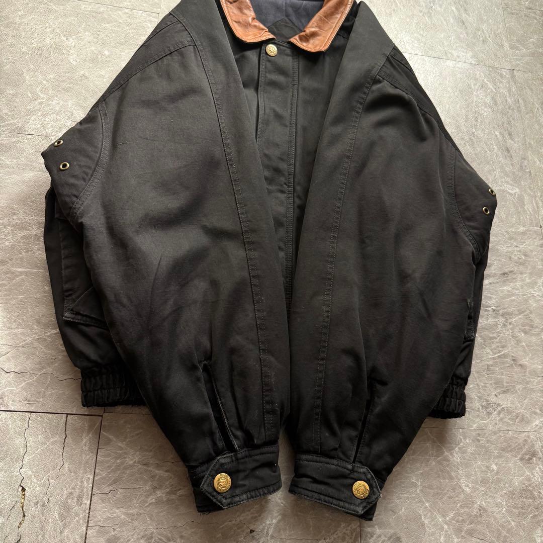 MIRAGE 短丈　襟レザー　ドリズラージャケット　中綿入り　ヴィンテージ