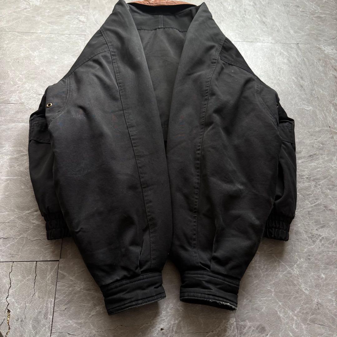 MIRAGE 短丈　襟レザー　ドリズラージャケット　中綿入り　ヴィンテージ