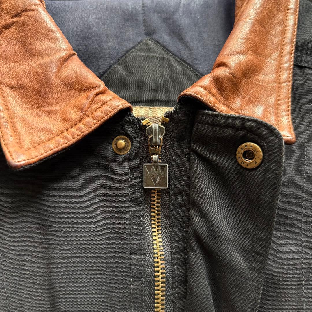 MIRAGE 短丈　襟レザー　ドリズラージャケット　中綿入り　ヴィンテージ