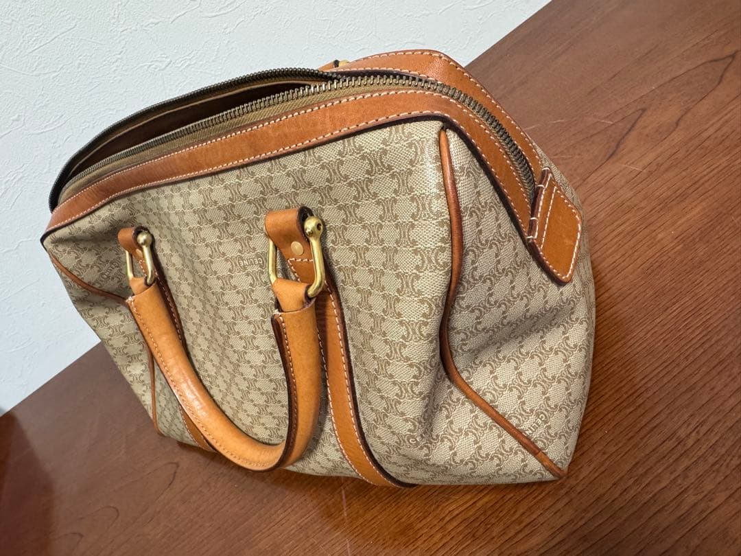 CELINE セリーヌ マカダム柄 ハンドバッグ ボストンバッグ ヴィンテージ