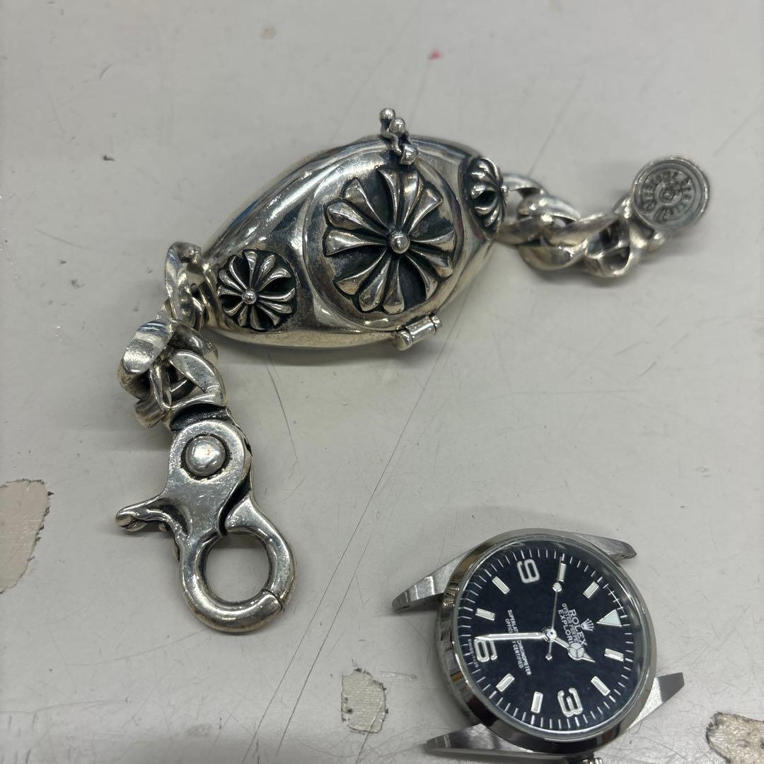 B5413 シルバー925 ウォッチケースブレスレット&ウォッチ