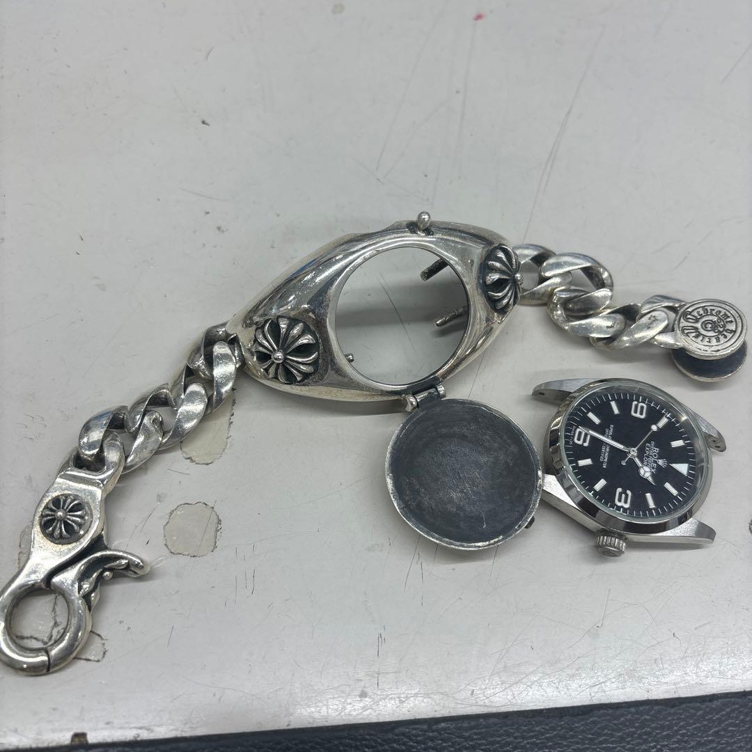 B5413 シルバー925 ウォッチケースブレスレット&ウォッチ