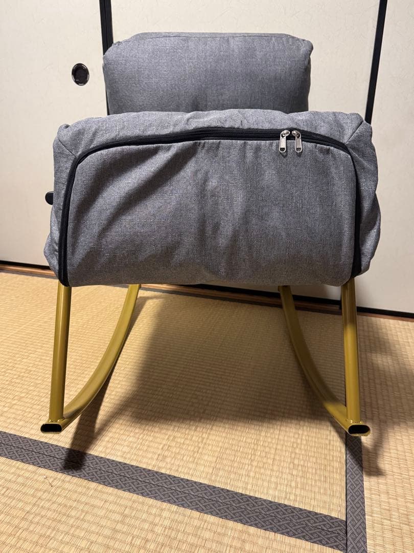 KAIHAOWIN ロッキングチェア リクライニングチェア ブラック/グレー