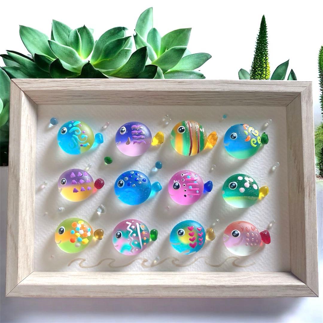 inuinu様　①②シーグラスアート　水族館　アクアリウム