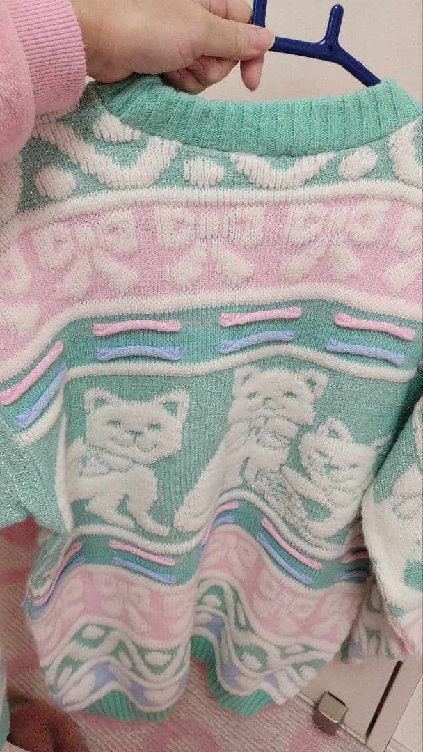 ROSE ファンシー 猫柄 ニット セーター