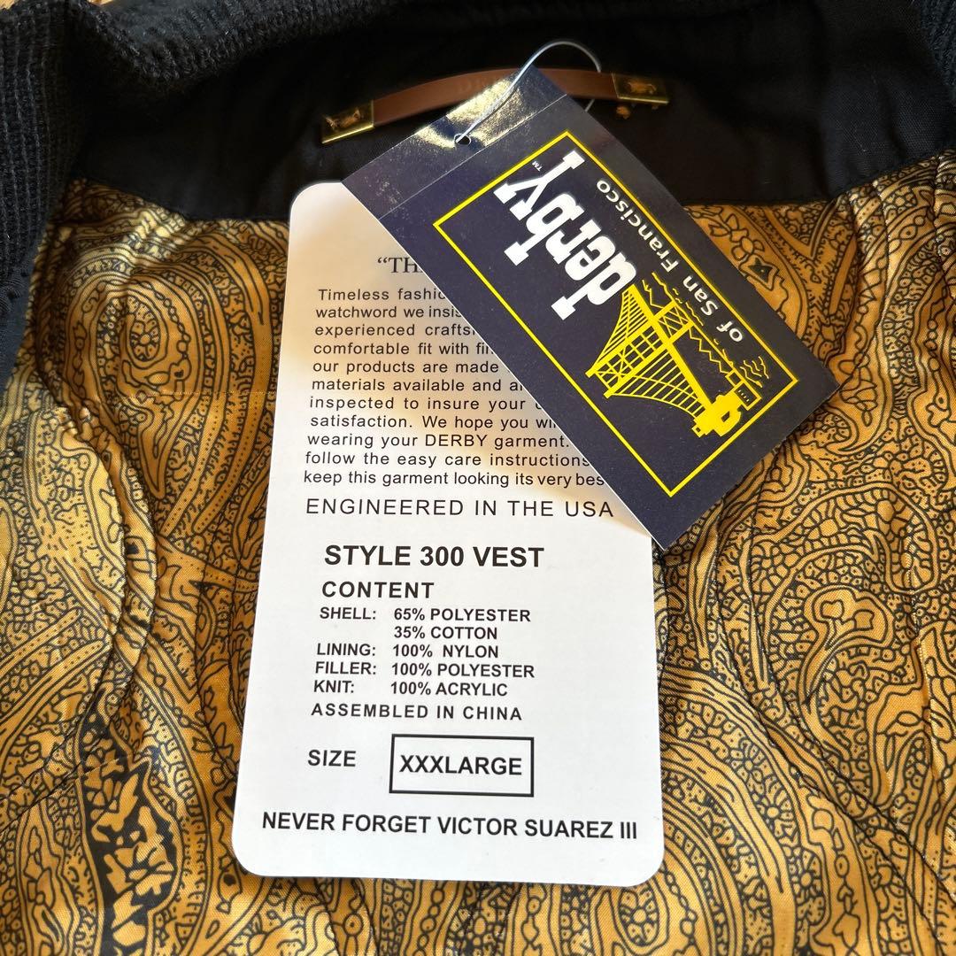 Derby of San Francisco 2XLベスト ブラック×ゴールド