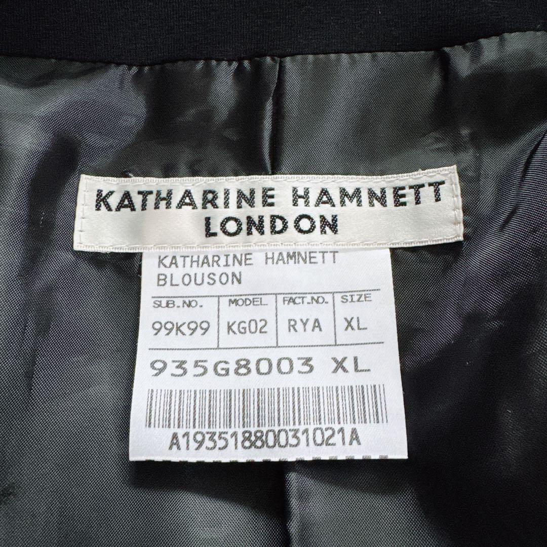 【KATHARINE HAMNETT LONDON】コットンライダース 黒 XL