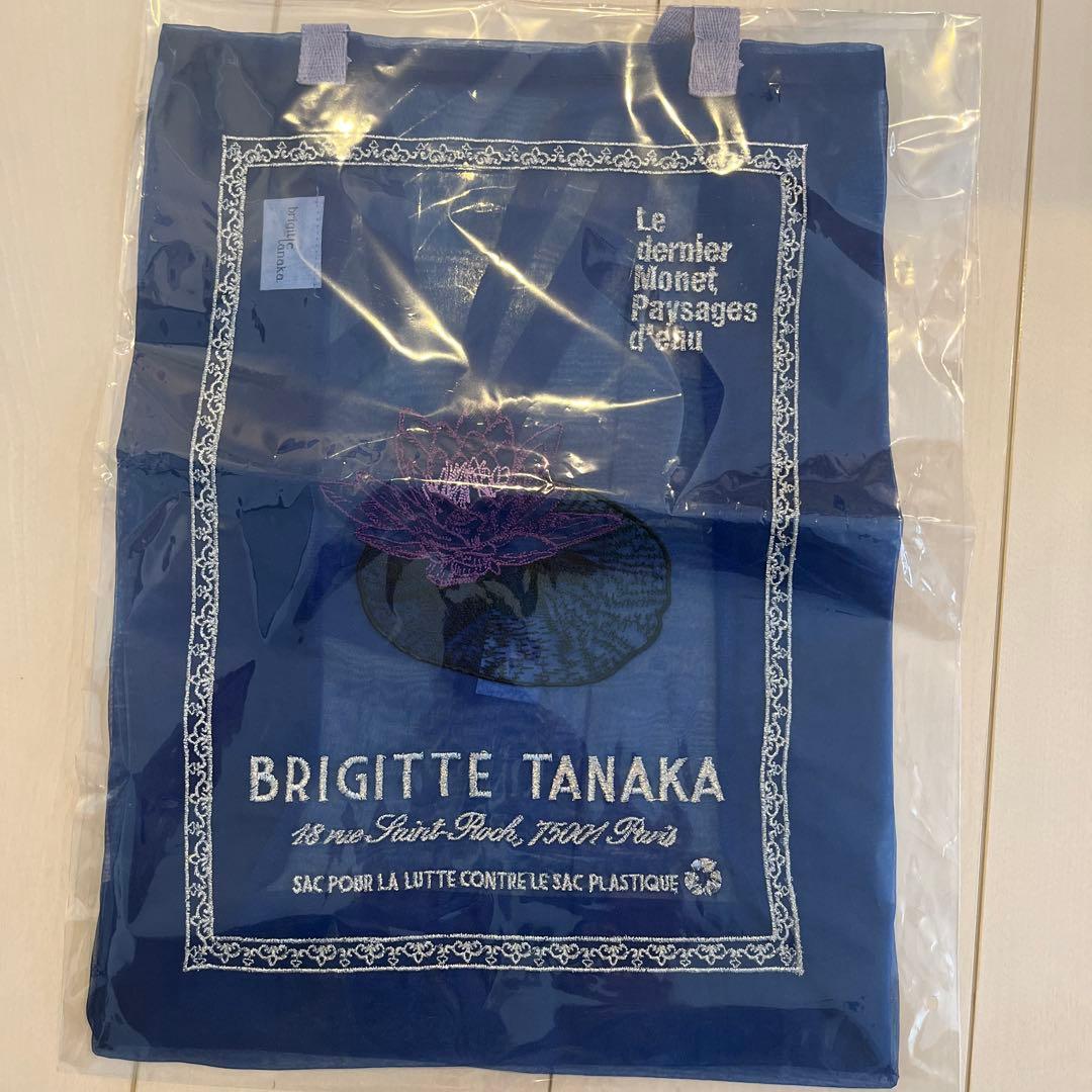 BRIGITTE TANAKA 睡蓮のとき　刺繍トートバッグ　オーガンジー