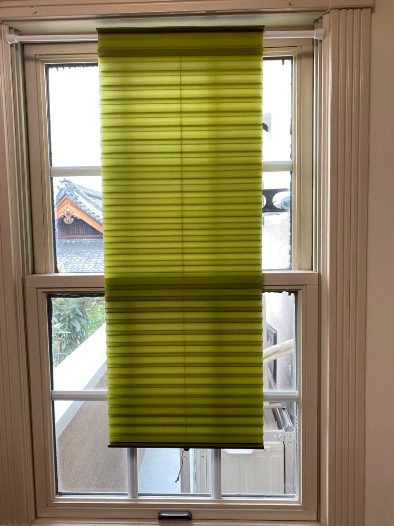 【6点セット】小窓ハニカムシェード 35×135cm グリーン、ブラウン