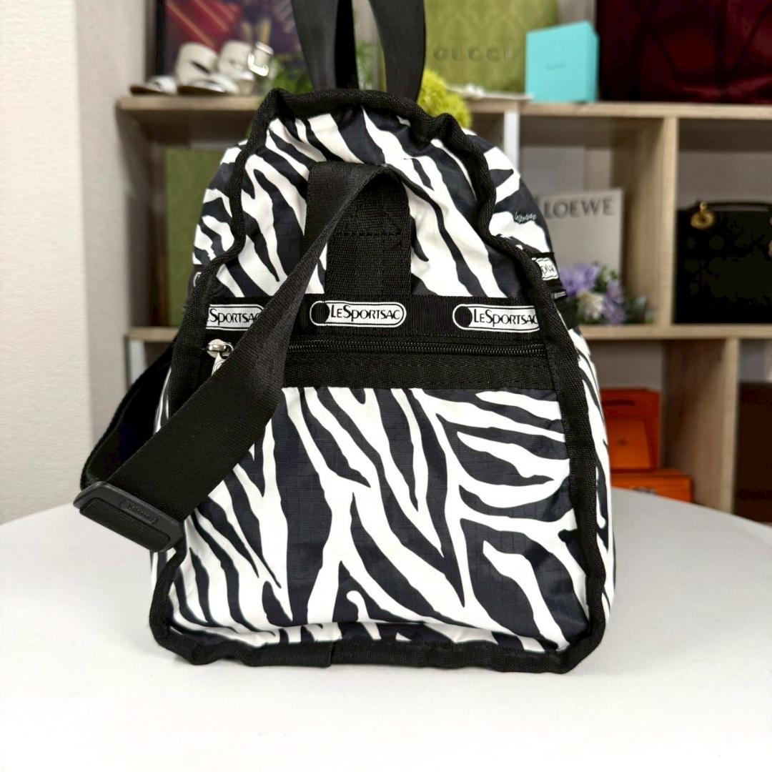 美品 LeSportsac ボストンバック 2way ゼブラ アニマル