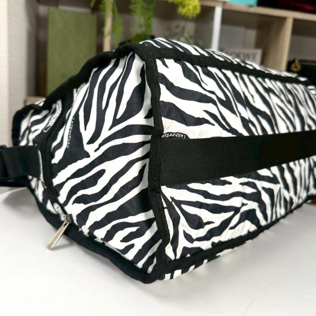 美品 LeSportsac ボストンバック 2way ゼブラ アニマル