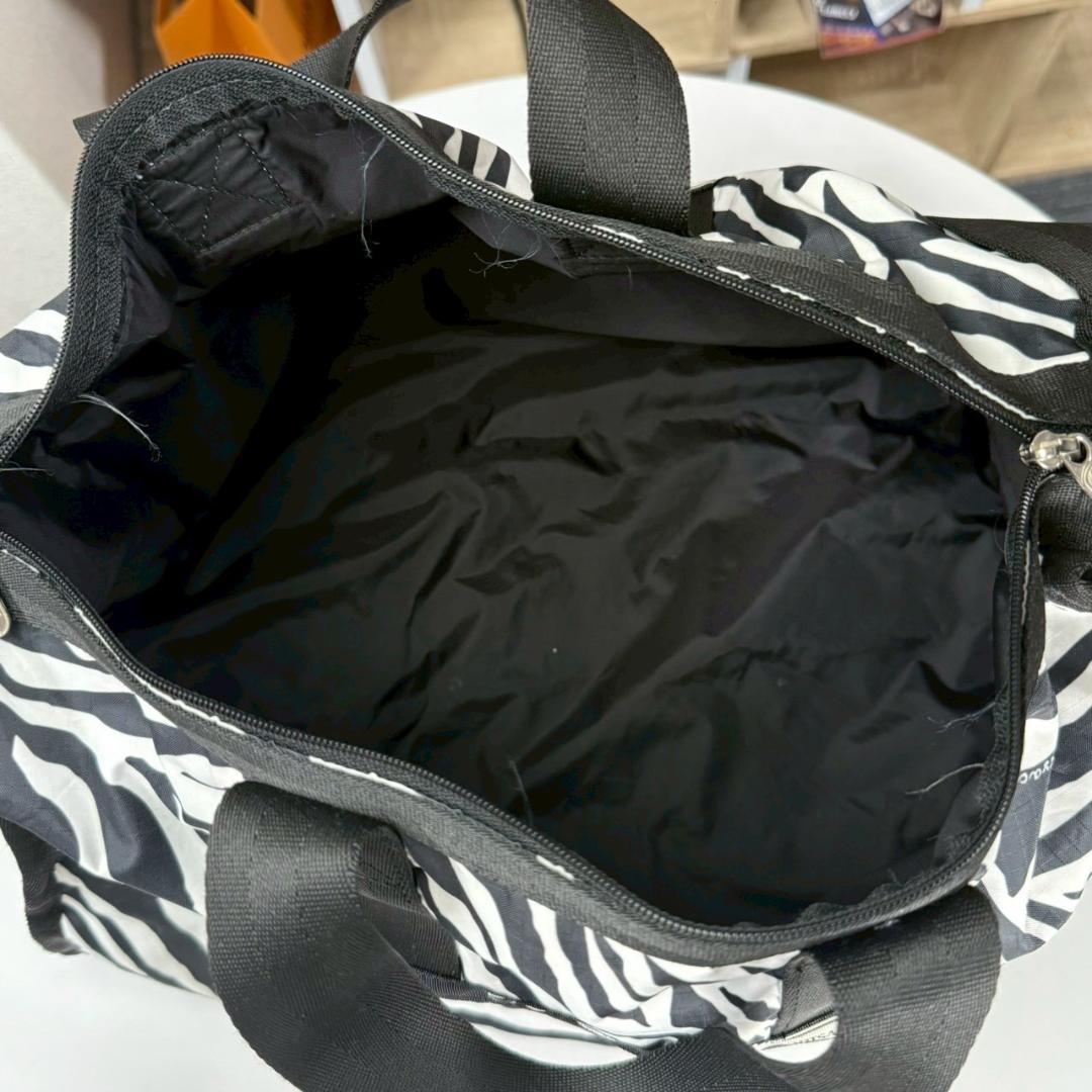 美品 LeSportsac ボストンバック 2way ゼブラ アニマル