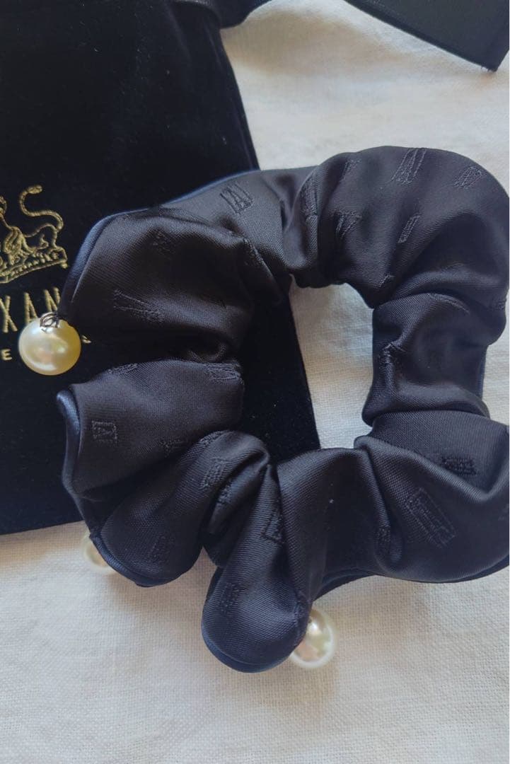 ALEXANDRE DE PARIS サテンシュシュ 黒