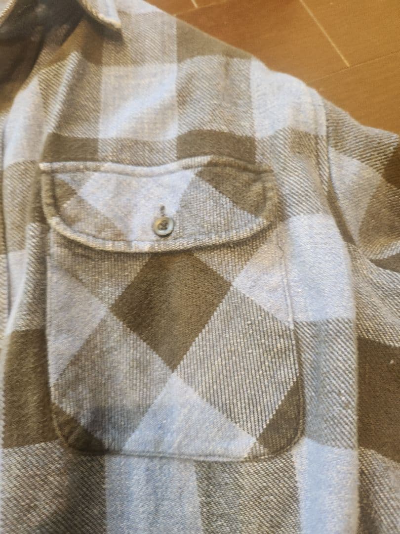 ファイブブラザー青と黒のチェック柄ネルシャツ