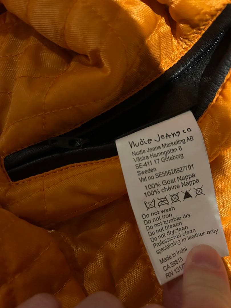 Nudie Jeans Co. シングルライダースジャケット XS ブラック