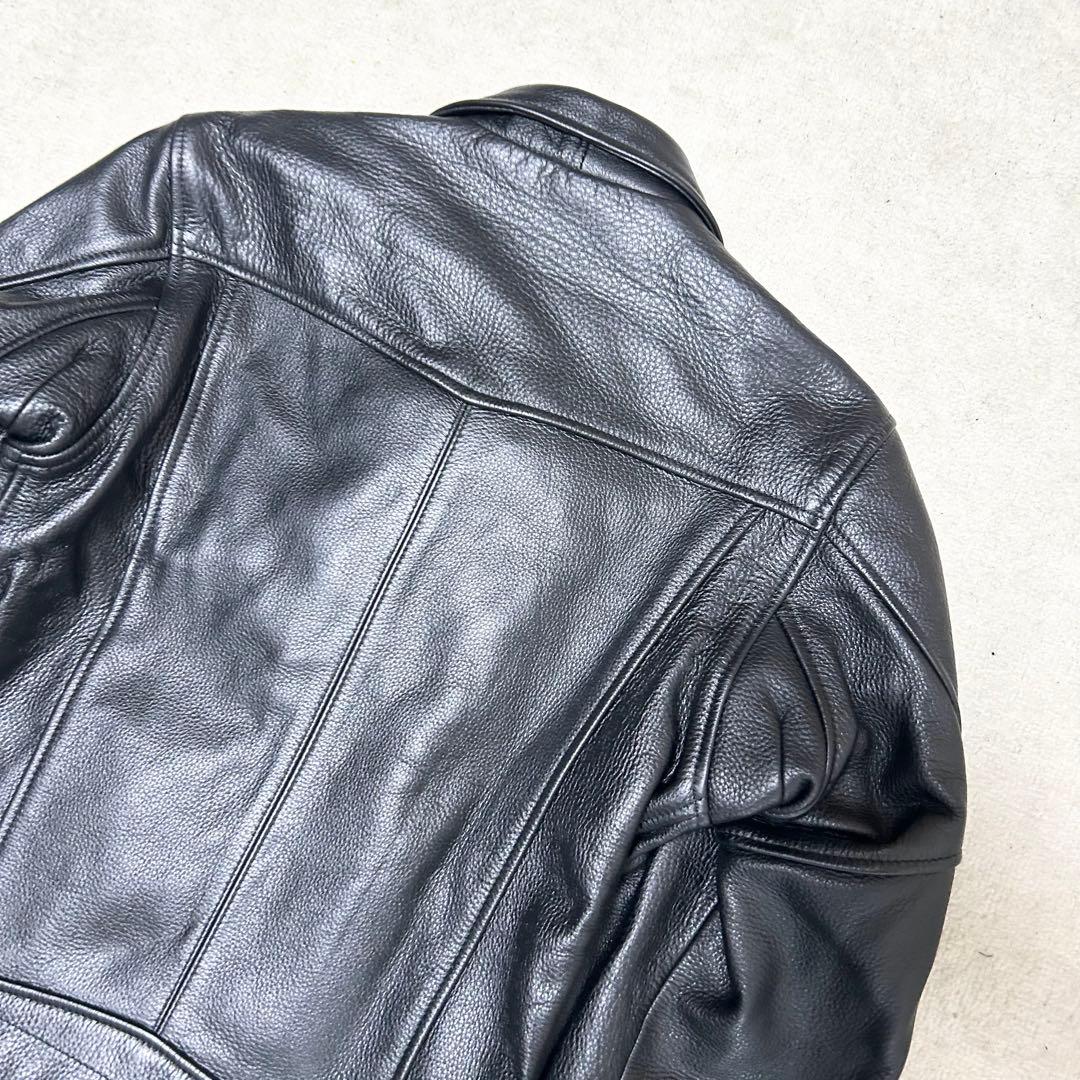 極美品　MET'Z ダブルライダースジャケット　カウレザー　牛革　黒　ブラック