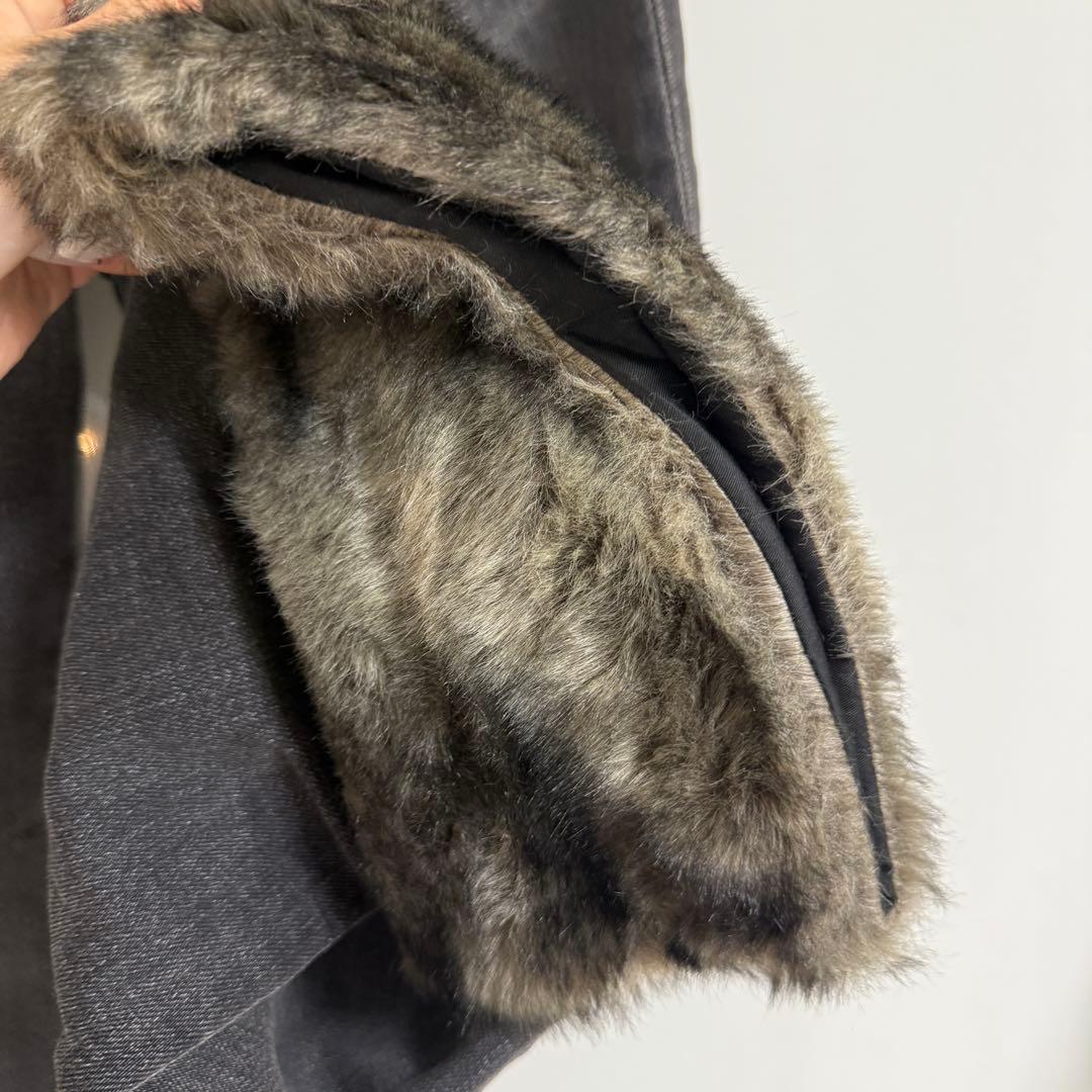 LAGUA GEM FAUX FUR フレアファーデニム