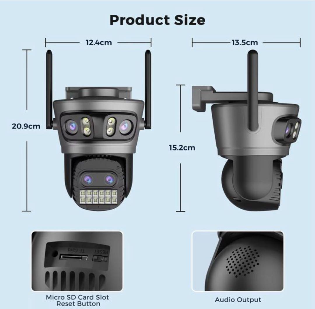 ドラ　2000万画素監視カメラ WiFi防犯カメラ 10xZOOM
