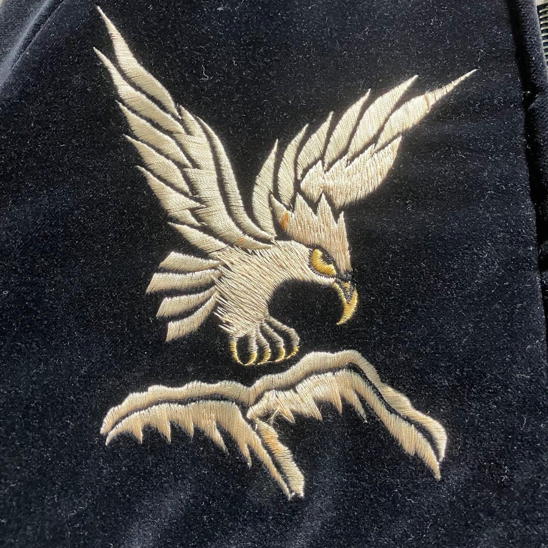 テーラー東洋 別珍 アラスカ ブラック スカジャン 鷹鷲 TT10496