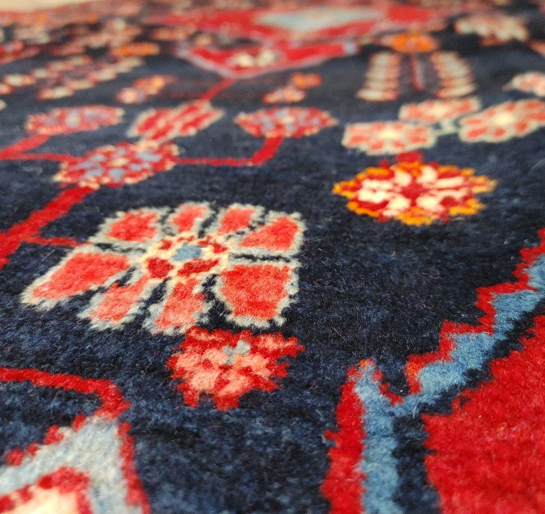 ペルシャ絨毯 205x135 手織り 美術品 草木染 ハマダン産クリーニング済み