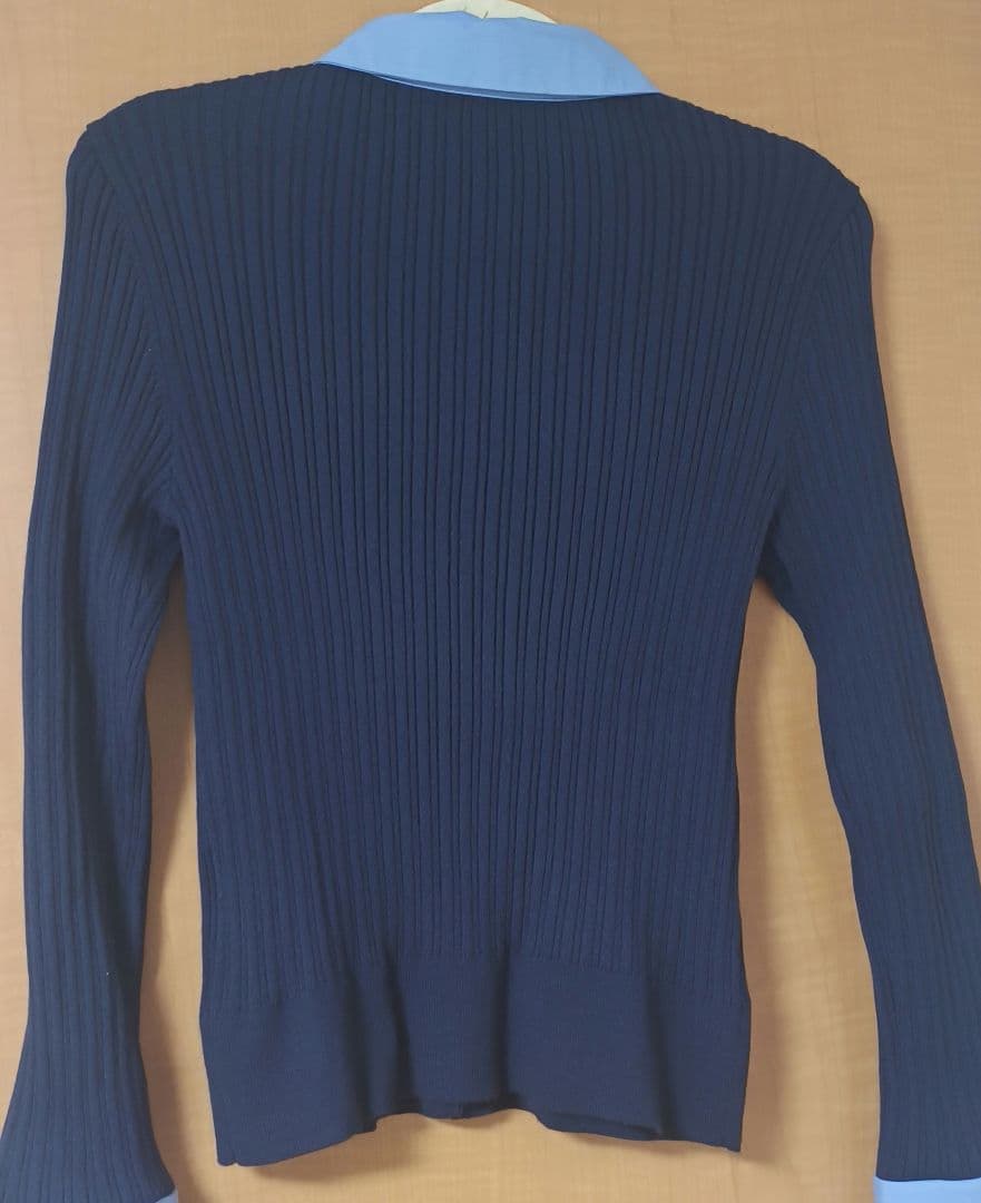 ジャスグリッティー　配色シャツカラー長袖ニット