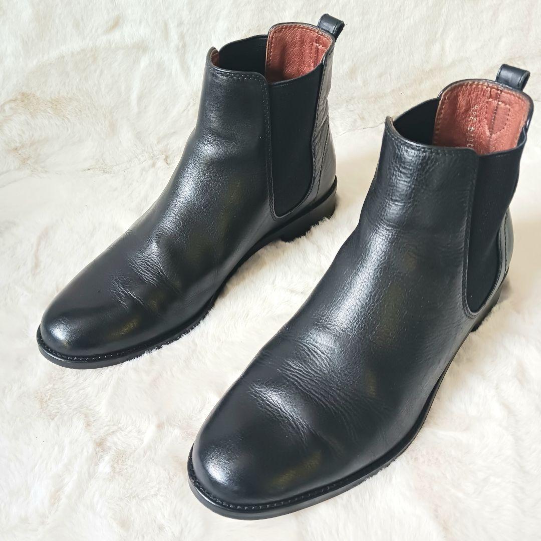 MARGARET HOWELL idea　サイドゴアブーツ　 本革　黒　23.5