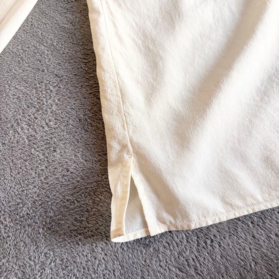 yumiso様プラダ ブラウス ボウタイ リボンタイ シルク100% アイボリー