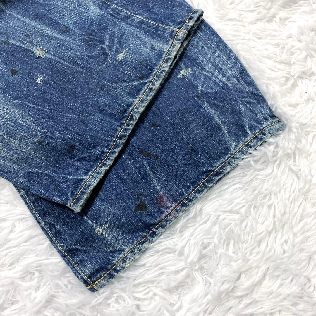 超レア✨　Prps　紫製品　W32　デニムパンツ　ペイント　ダメージ加工　ハラコ