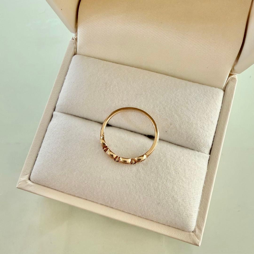 ete レイヤード レースブラウンダイヤリング