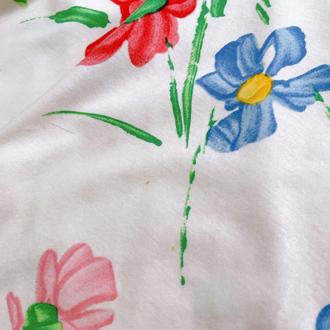 高級✨レオナール 花柄ワンピース トリム ベルト ゴールド金具 ロゴ刻印 L