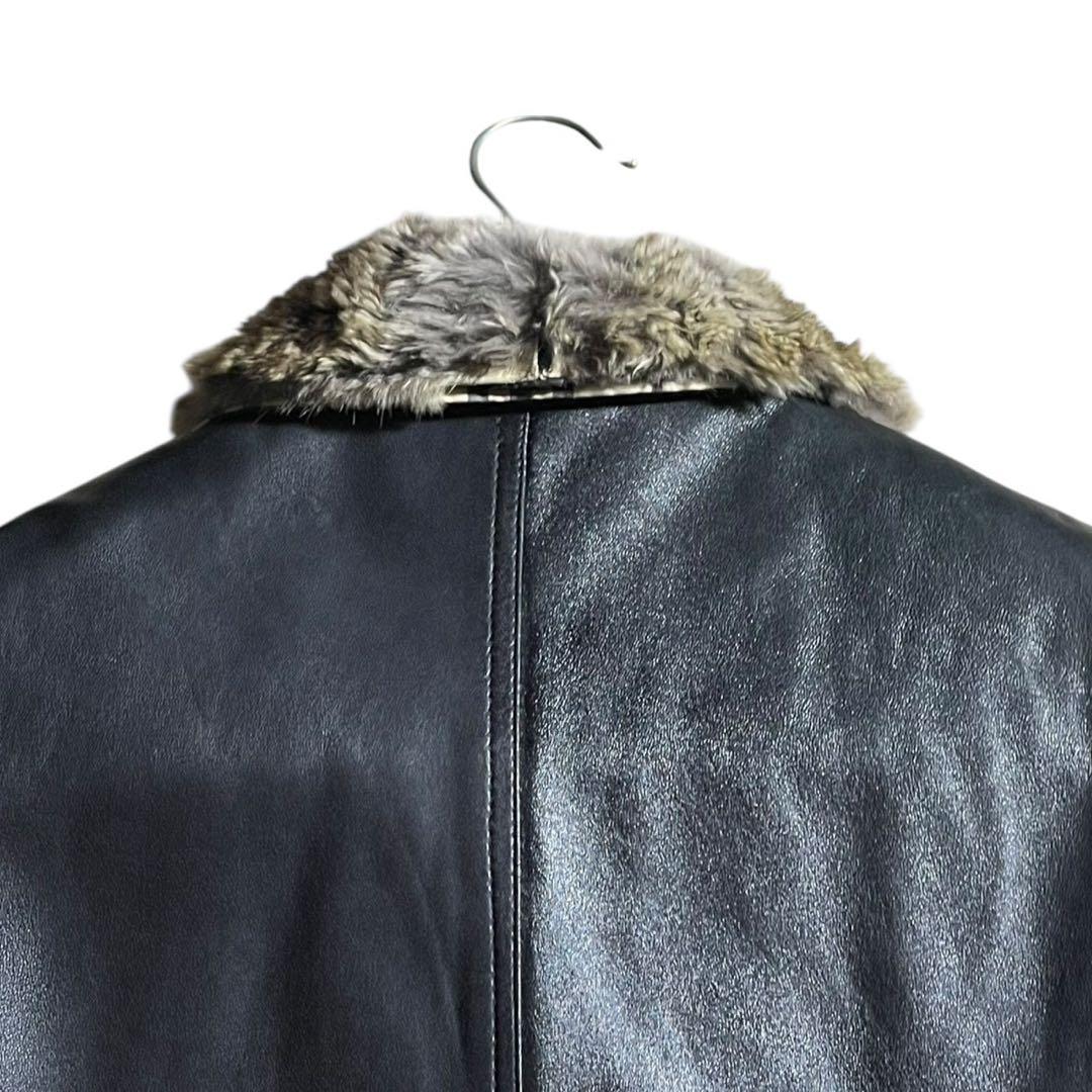 人気✨バーバリー レザーコート ラムレザー L 黒 ノバチェック ファー