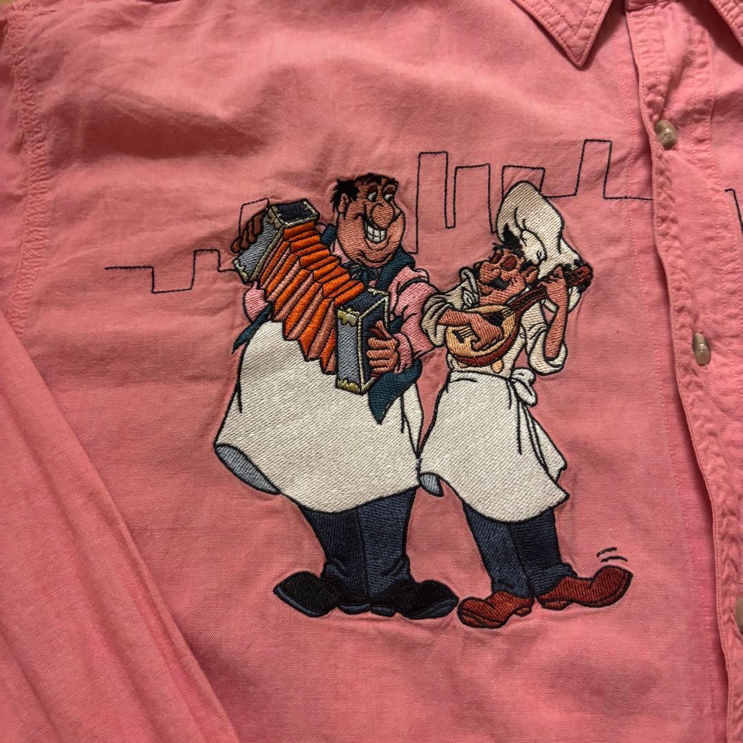 90s disney store わんわん物語　長袖刺繍シャツ