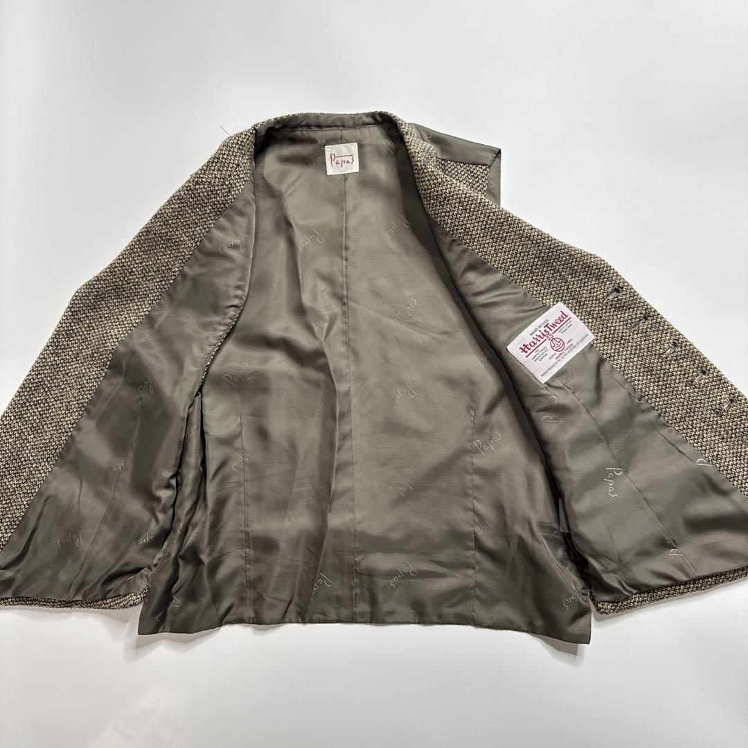 【美品】Papas パパス　ハリスツイード　ベスト　M