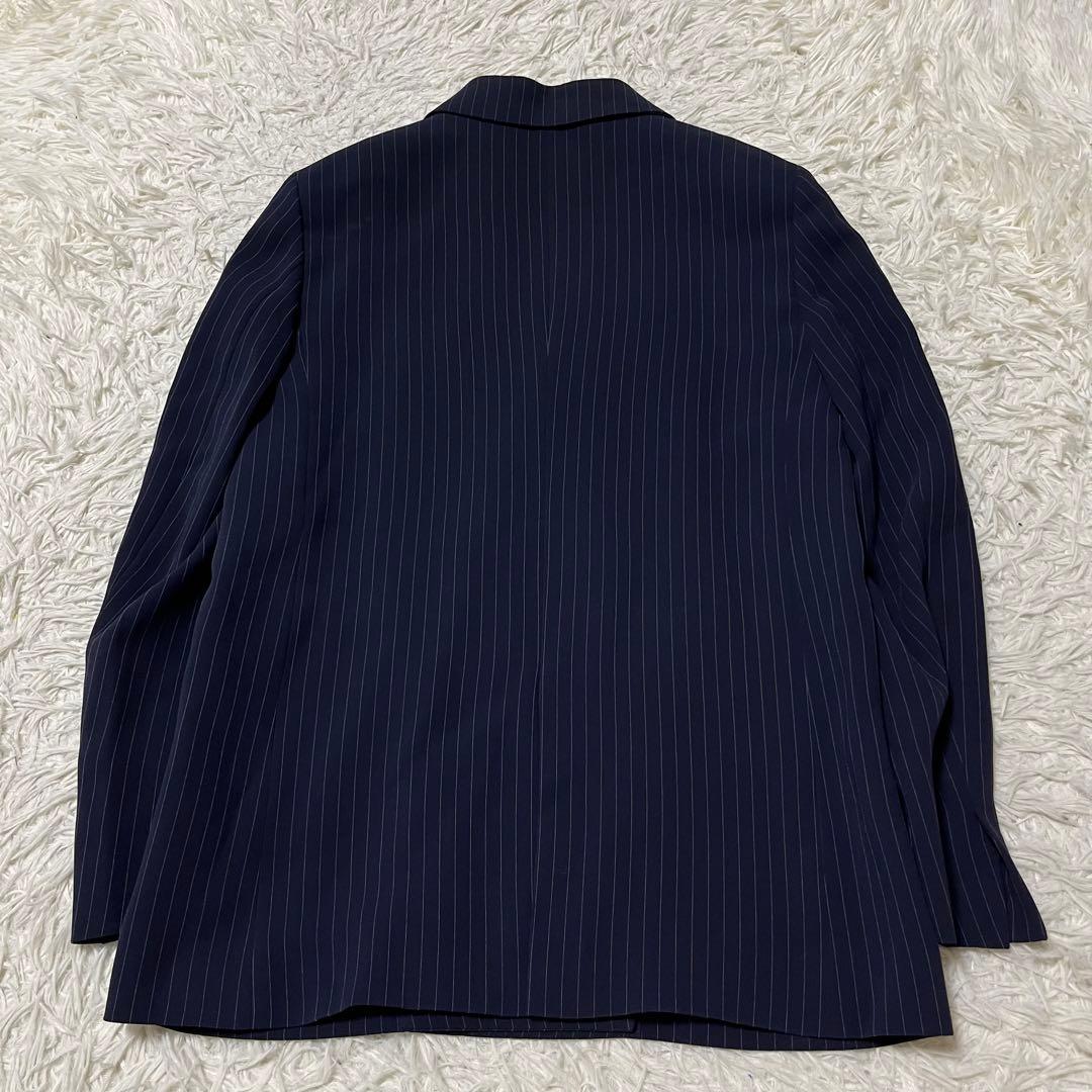 美品 S PLST ネイビー ストライプ ダブル セットアップ スーツ