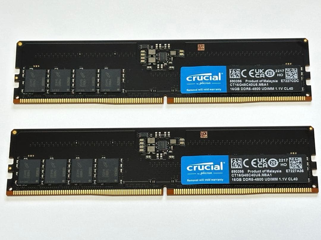 Crucial 16GB DDR5-4800 （32GB ※16GB×2)