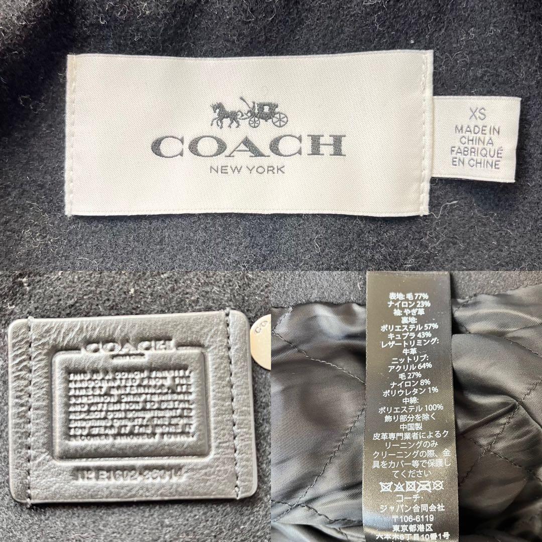 ほぼ未使用✨ COACH コーチ スタジャン 羊革 切替 ワッペン 星条旗