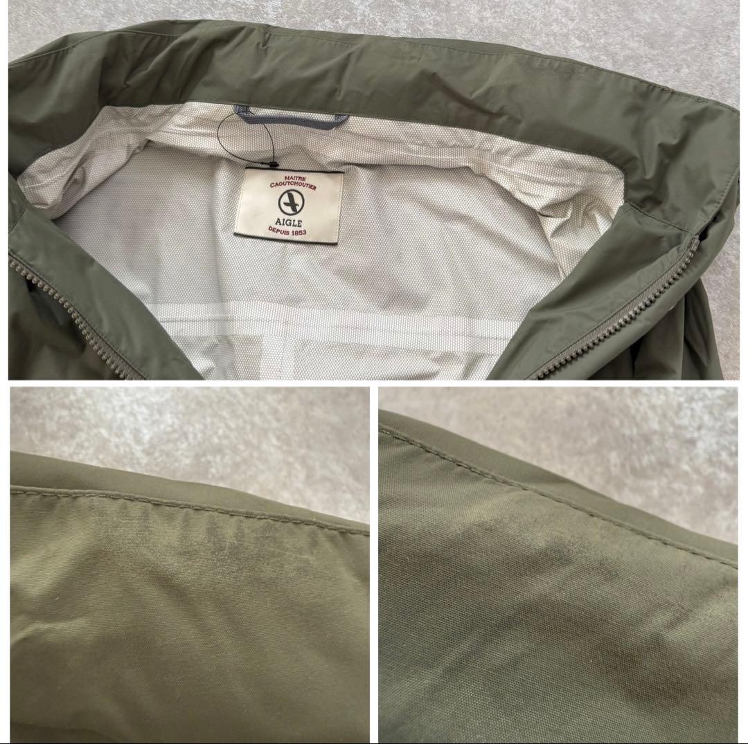 【未使用】AIGLE エーグル MTDライディングコート カーキ ロング フード