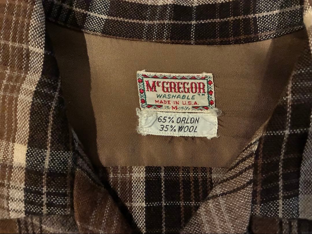 50s McGREGOR ウールシャツ ネルシャツ ヴィンテージシャツ USA製