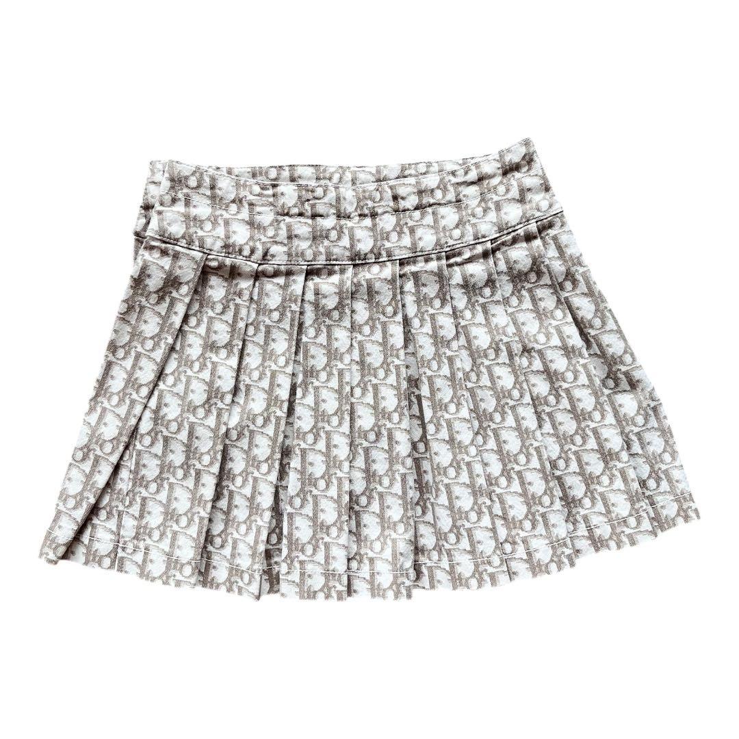 【希少】Christian Dior ロゴ総柄×フラワー刺繍 スカート6A