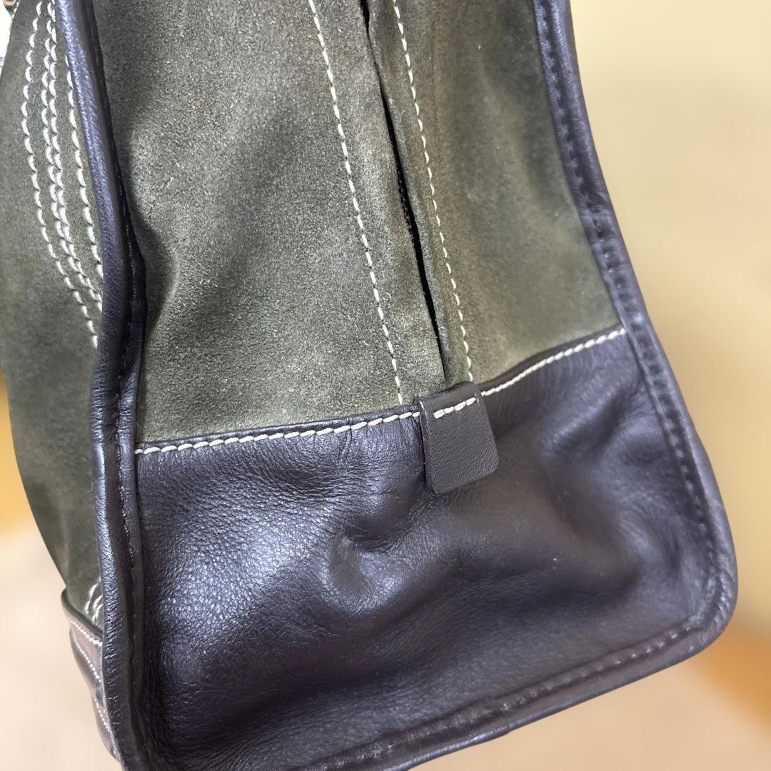 LOEWE アマソナ ミニボストン スエード カーキブラウン系