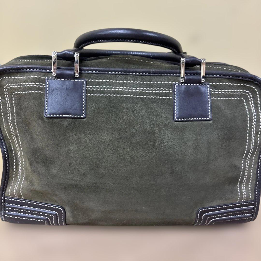 LOEWE アマソナ ミニボストン スエード カーキブラウン系
